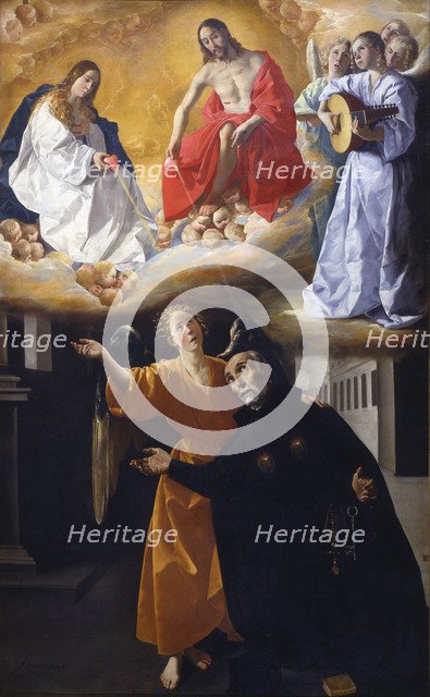 The vision of Saint Alphonsus Rodríguez. Artist: Zurbarán, Francisco, de (1598-1664)