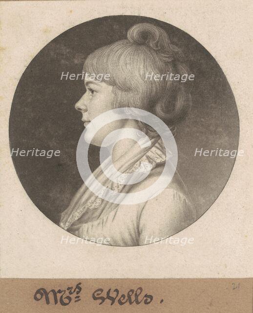 Mary Wright Sonntag Wells, 1802. Creator: Charles Balthazar Julien Févret de Saint-Mémin.