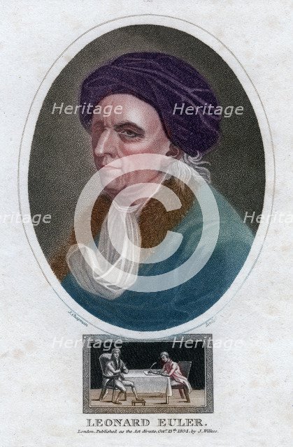 Leonhard Euler, 18th century Swiss mathematician and physicist, (1804).Artist: J Chapman