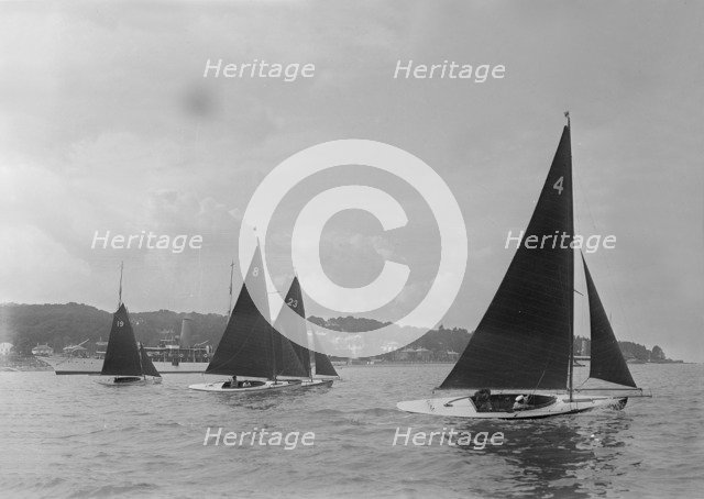 Group of racing Redwing keelboats, 1922. Creator: Kirk & Sons of Cowes.