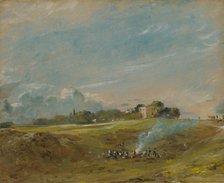 Hampstead Heath, with a Bonfire, ca. 1822. Creator: John Constable.