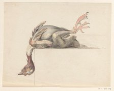 Plucked bird, hanging down with the head, 1775-1833. Creator: Jean Bernard.