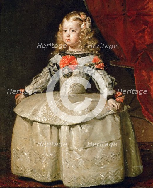 Portrait of the Infanta Margaret Theresa (1651-1673) in a white Dress.