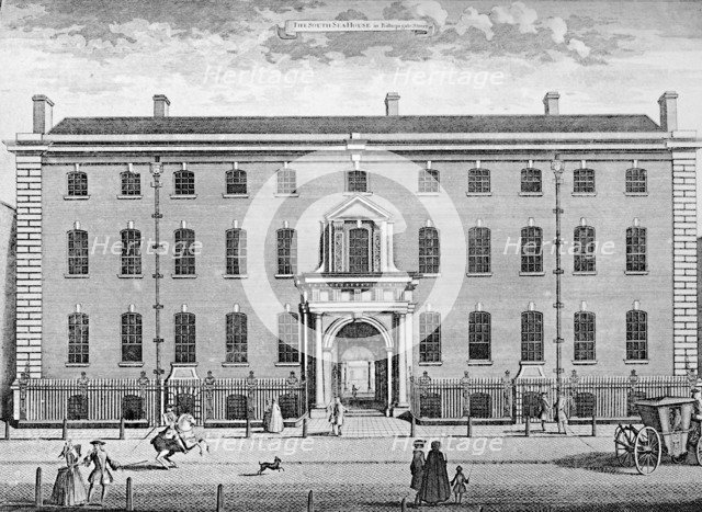 'The South Sea House in 1754', mid 18th century, (1928). Artist: Unknown.