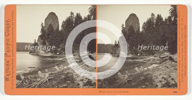 Rooster Rock, Columbia River, 1867. Creator: Carleton Emmons Watkins.