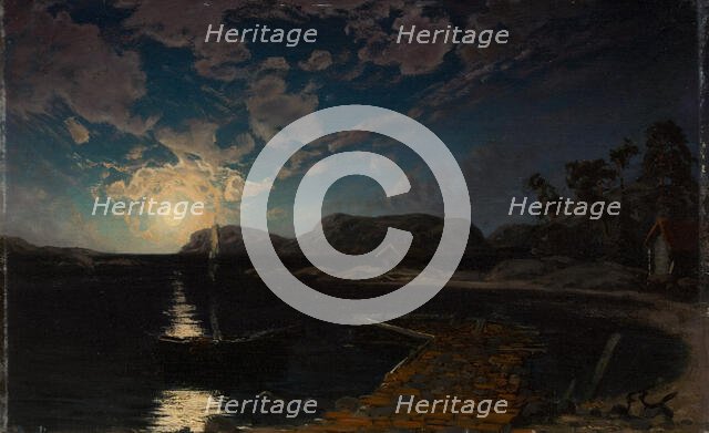 Landscape in Moonlight, 1878. Creator: Fanny Churberg.