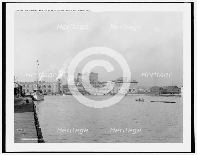 Pulp mills and Algoma Iron Works, Sault Ste. Marie, Ont., c1902. Creator: William H. Jackson.