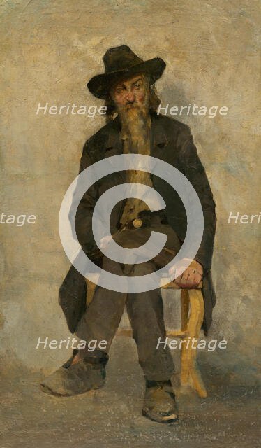 Study of a Seated Old Man, around 1894. Creator: Kiril Kutlik.