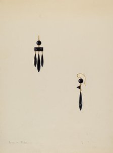 Earrings, c. 1938. Creator: John H. Tercuzzi.