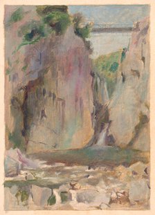 Landscape with a waterfall, early 20th century. Creator: Dezider Czölder.