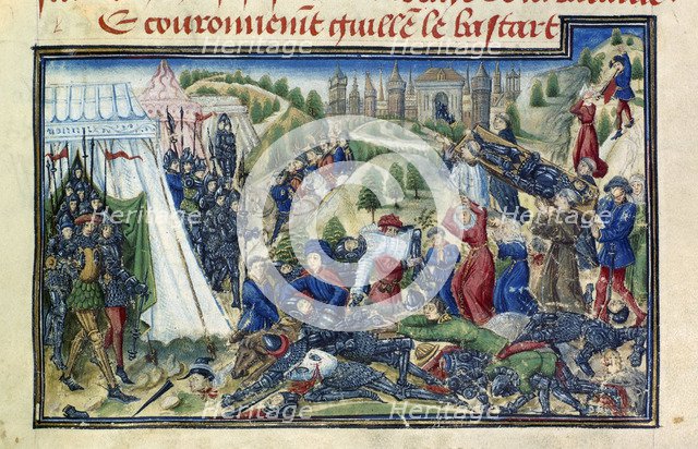 The Battle of Hastings (From the Grande Chronique de Normandie by Yates Thompson). Artist: Anonymous  