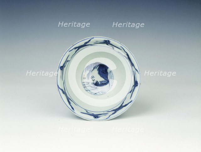 Blue and white bowl with seascape, Ming dynasty, China, 1560-1580. Artist: Unknown