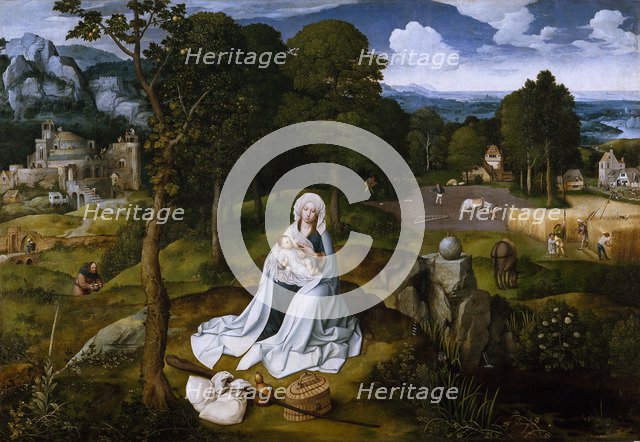 The Flight into Egypt. Artist: Patinir, Joachim (ca. 1480-1524)