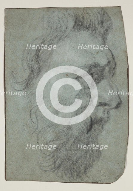 Head of a Man Facing Right, between 17th and 18th century. Creator: Unknown.