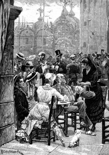 The Tourist in Venice: the band on the Piazza of St. Mark's, 1881. Creator: G. Ettling.