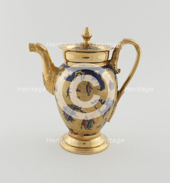Teapot, Paris, c. 1820. Creator: Denuelle Porcelain Manufactory.