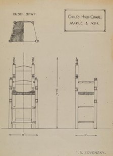 Child's High Chair, c. 1936. Creator: Isidore Sovensky.
