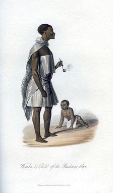 'Woman & Child of the Bushman Race', 1848. Artist: Unknown