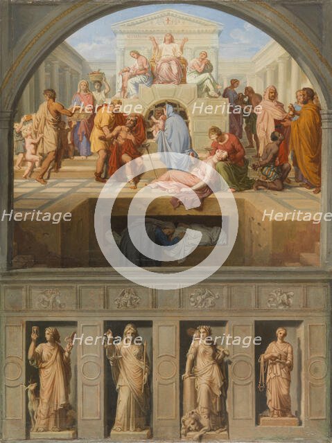 Esquisses pour les églises Saint-Gervais et Saint-Louis-en-l'Ile : La Prudence..., c.1843-1868. Creator: Sébastien Louis Guillaume Norblin de la Gourdaine.