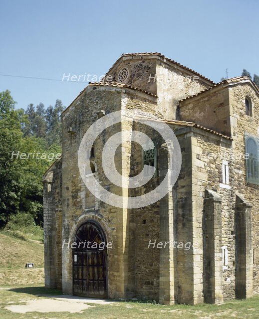Exterior, Church of St Michael of Lillo, Oviedo, Spain, 9th century (2002).  Creator: LTL.
