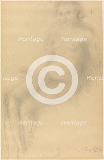 Seated Female Nude. Creator: Auguste Rodin.