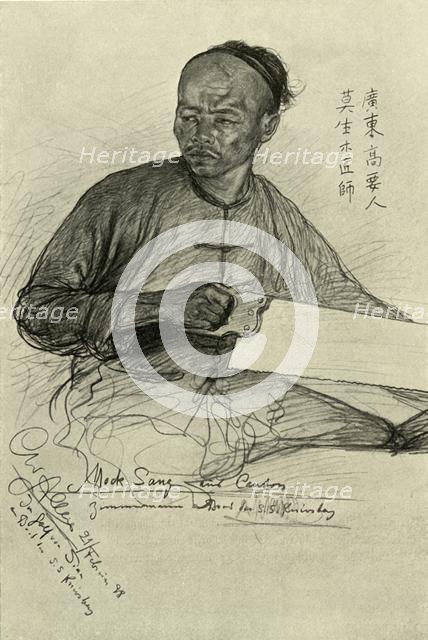 Mock Sang - carpenter on the 'Knivsberg', 1898.  Creator: Christian Wilhelm Allers.