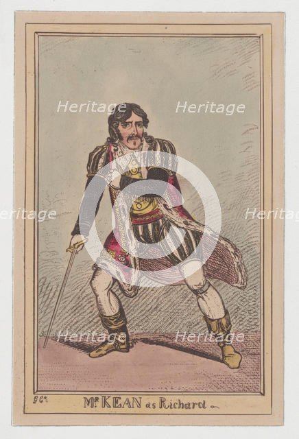 Edmund Kean as Richard III, ca. 1814., ca. 1814. Creator: George Cruikshank.