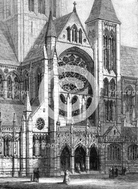 The new Cathedral of Truro (the architect's design): entrance to the South Transept, 1880. Creator: Unknown.