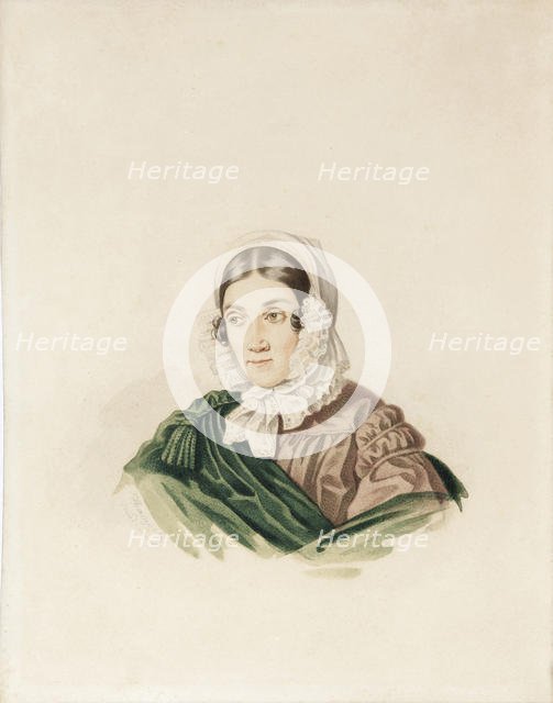 Portrait of Tatiana Petrovna Lvova (1789-1848), née Poltoratskaya, 1830s. Creator: Hampeln, Carl, von (1794-after 1880).
