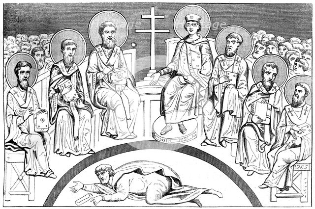 Commemoration of the second council of Nice, 9th-10th century (1849). Artist: Unknown