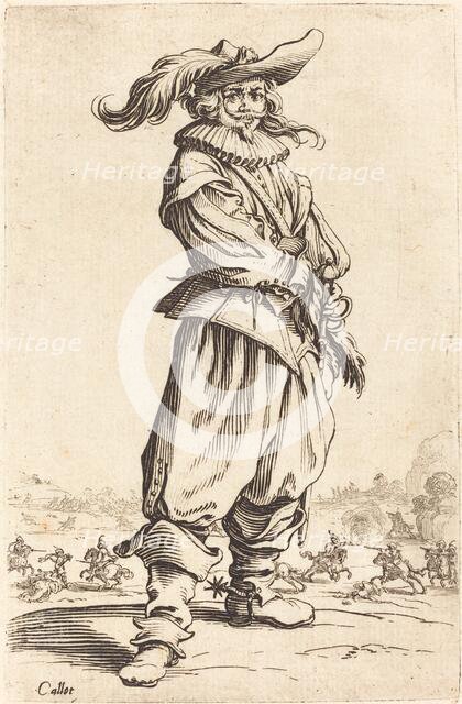 Soldier with Feathered Hat, c. 1620/1623. Creator: Jacques Callot.
