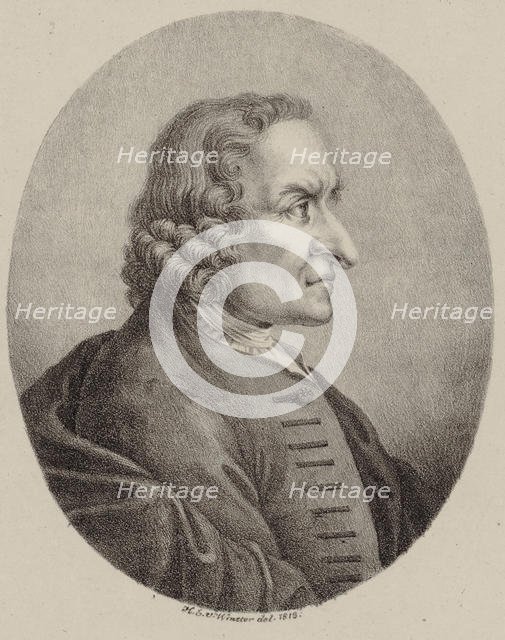 Portrait of the violinist and composer Giuseppe Tartini (1692-1770)  , 1818. Creator: Winter, Heinrich Eduard von (1788-1825).