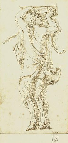 A Female Satyr, 1527. Creator: Giulio Romano.