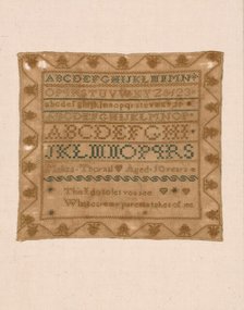 Sampler, United States, 19th century. Creator: Meliza Thornal.