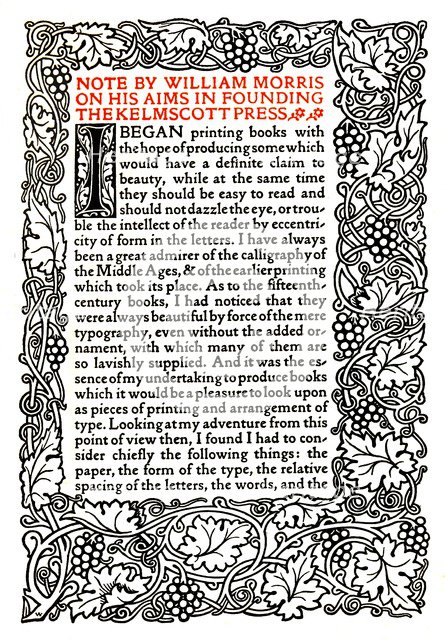'Kelmscott Press: Page printed in the Golden Type', c.1895, (1914). Artist: William Morris.