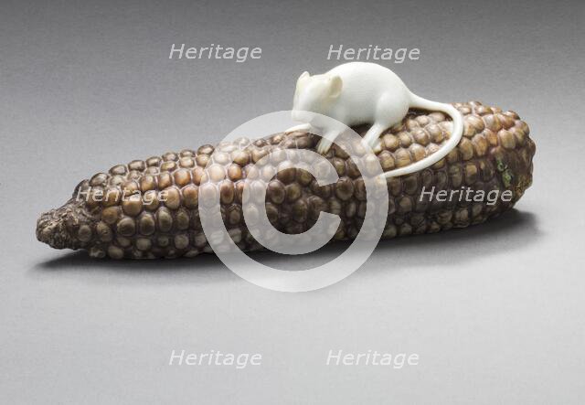 Okimono in the Form of a Rat on a Corn Cob, Late 19th century. Creator: Unknown.