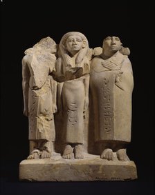 Group statuette of 3 figures, late XIIth dynasty - early XIIIth dynasty (c1800 BC-1700 BC). Artist: Unknown.