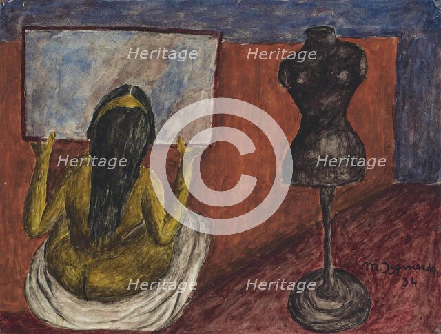 Woman before the Mirror, 1934. Creator: Izquierdo, María (1902-1955).