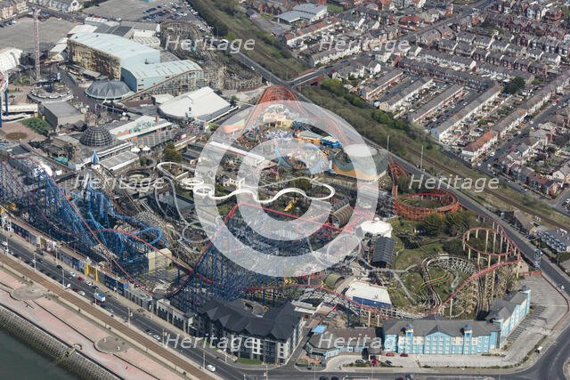 Pleasure Beach amusement park, Blackpool, 2021. Creator: Damian Grady.