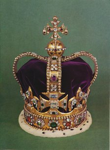 'St. Edward's Crown with which the Sovereign is crowned', 1953. Artist: Unknown.