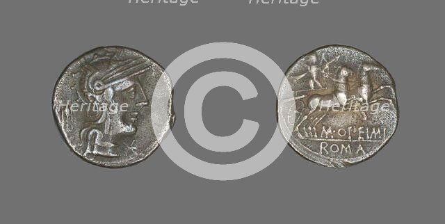 Denarius (Coin) Depicting the Goddess Roma, 131 BCE. Creator: Unknown.