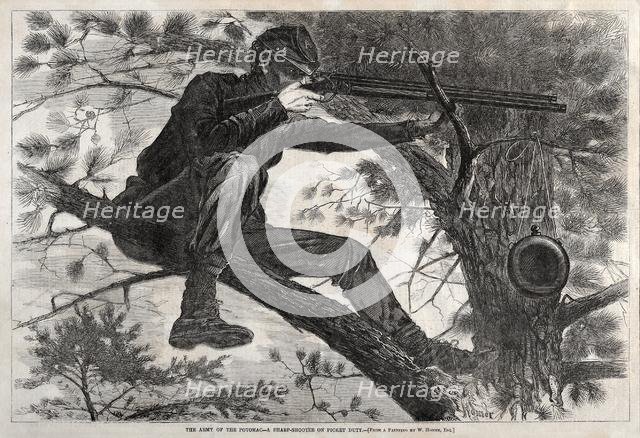 The Army of the Potomac - A Sharpshooter on Picket Duty, 1862. Creator: Winslow Homer (American, 1836-1910).