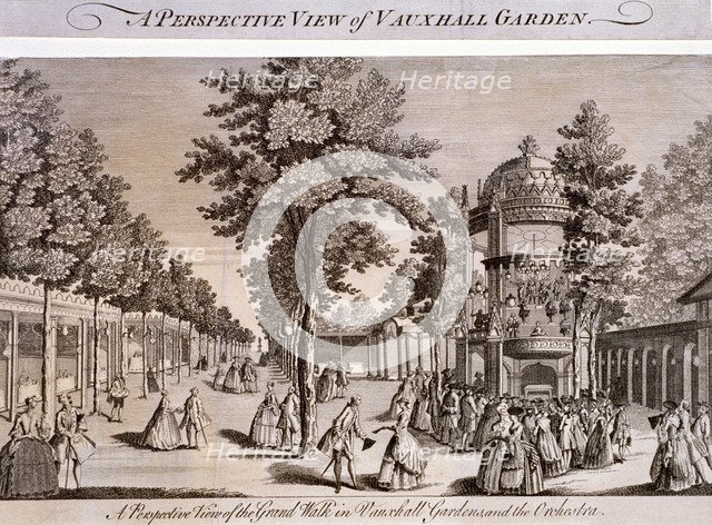 Vauxhall Gardens, Lambeth, London, c1750. Artist: Anon