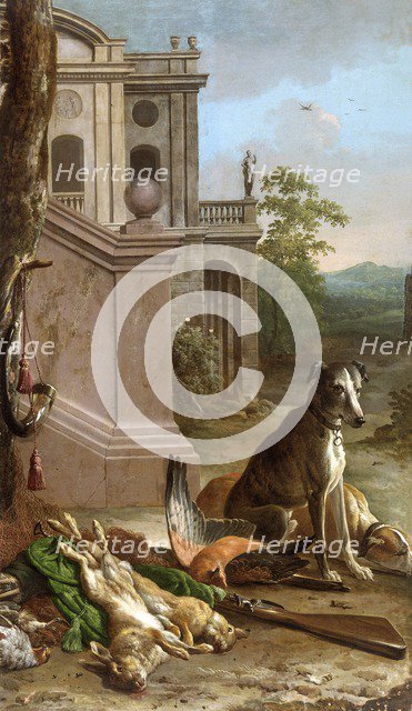 Dead game in a landscape, 1674. Creator: Melchior d'Hondecoeter.