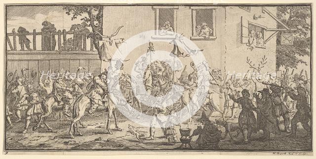 Hudibras and the Skimmington (Seventeen Small Illustrations for Samuel Butler's Hudibra..., 1721-26. Creator: William Hogarth.