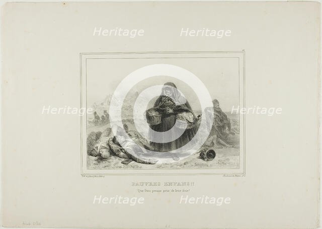 Poor Children!! May God take pity on their souls!, 1834. Creator: Auguste Raffet.
