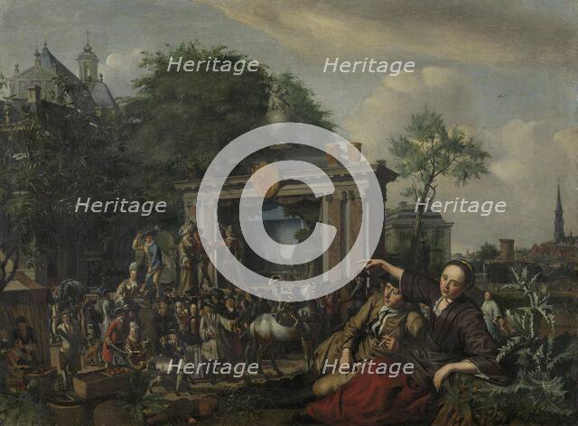 Open-air theatre performance, 1670-1698.  Creator: Matthys Naiveu.