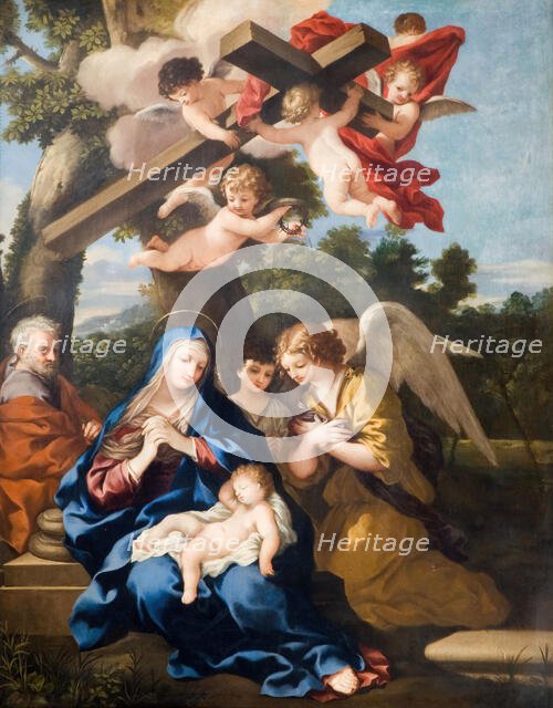 The Holy Family with Angels, 1700. Creator: School of Pietro Cortona.