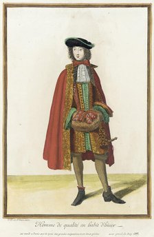 Recueil des modes de la cour de France, 'Homme de Qualité en Habit d'Hiuer', 1683. Creator: Jean de Dieu.
