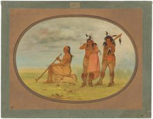 Old Menomonie Chief with Two Young Beaux, 1861/1869. Creator: George Catlin.